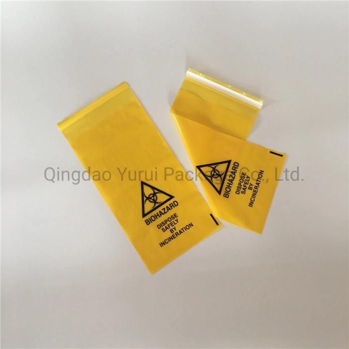 Plastic HDPE Self Adhesive Biohazard Bags