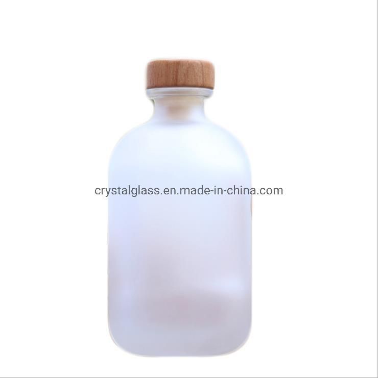 500ml Boston Round Glass Bottle Frosted Glass Beverage Bottle Orange Juice Glass Bottle