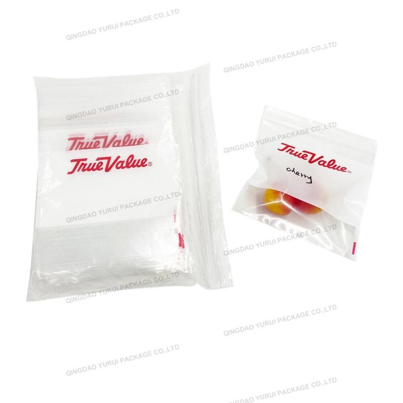 Resealable PE Poly Zipper Bag ′ 8′ Micron with Logo