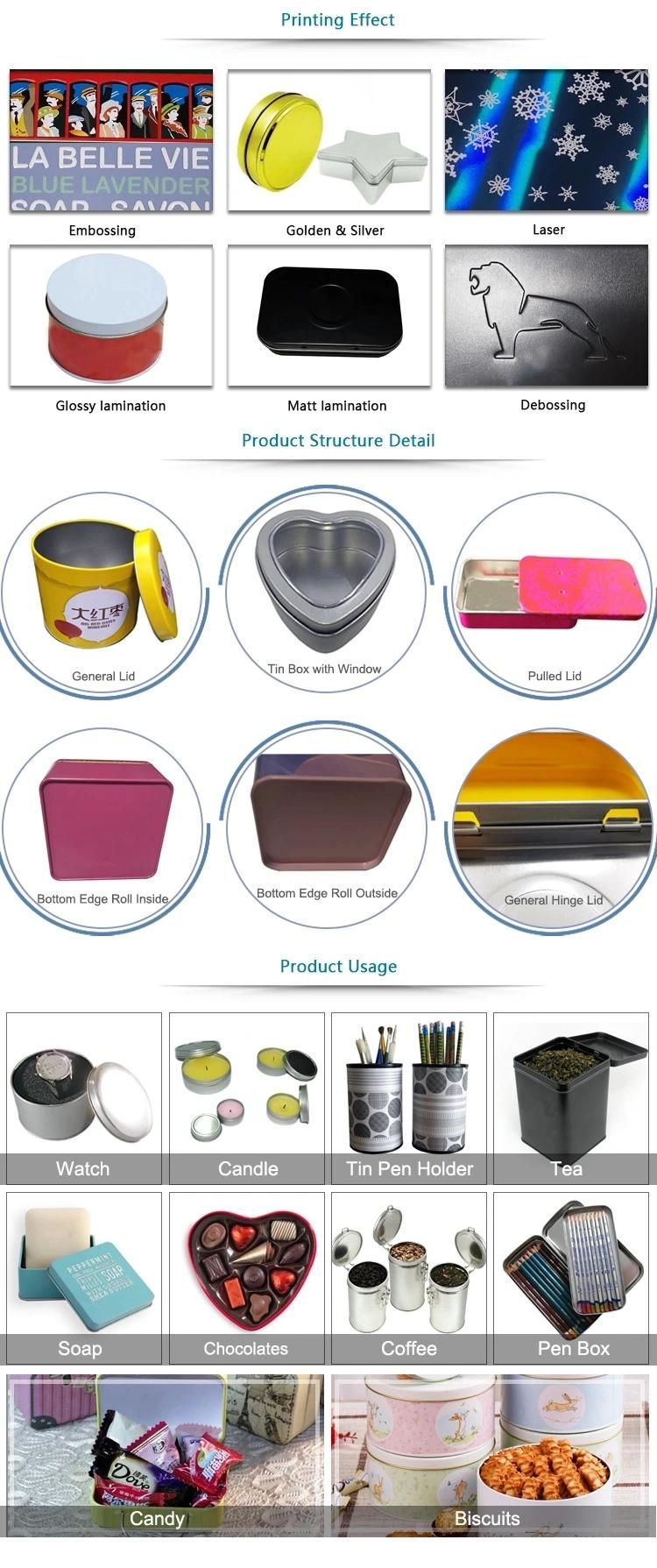 Customized Empty Metal Tin Can Gift Packaging Box