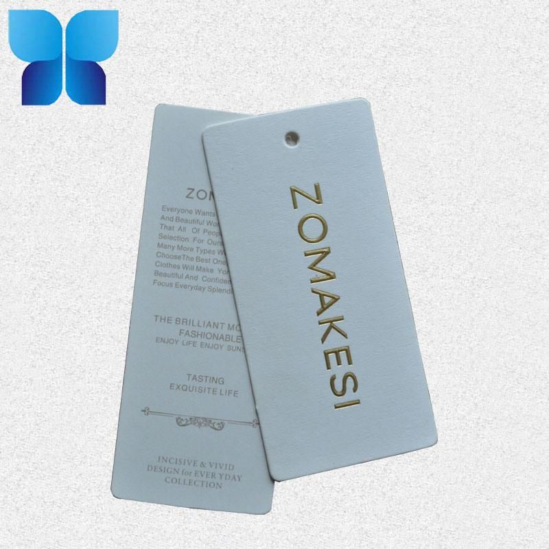 Fashion Garment Hang Tags Gold/Silver Stamping Clothing Label Tag