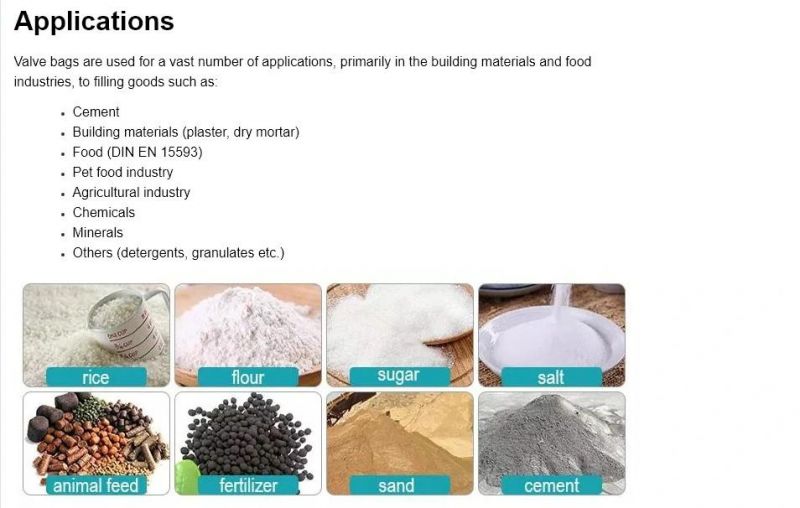 50kg Plastic PP Woven Valve Bag Supplier for Gypsum Powder Fertilizer, Rice, Cement, Feed, Seeds PP Bag 50kg