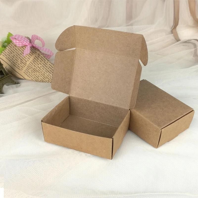 Custom Printed Logo Brown Kraft Paper Packaging Box Without Glue