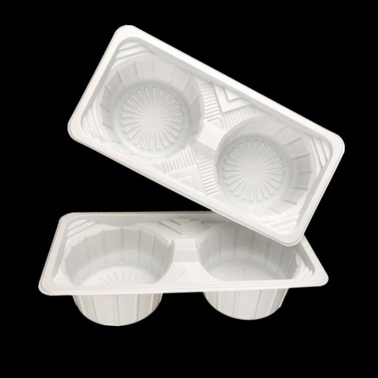 Vacuum Formed Disposable 2 Compartment Plastic Coffee Cup Tray
