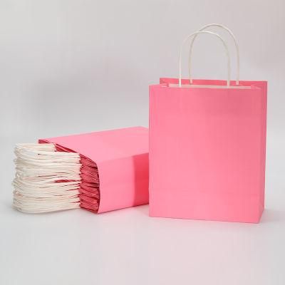 Cheap Wholesale Plain Recycle Brown Paper Twisted Handle Kraft Paper Grocery Shopping Foldable Bag