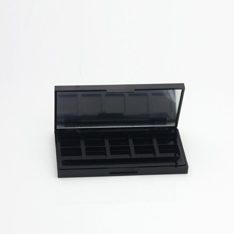 Factory Supply Customize 10 Hole Black Makeup Palette Paper Packaging Box Eye Shadow Case