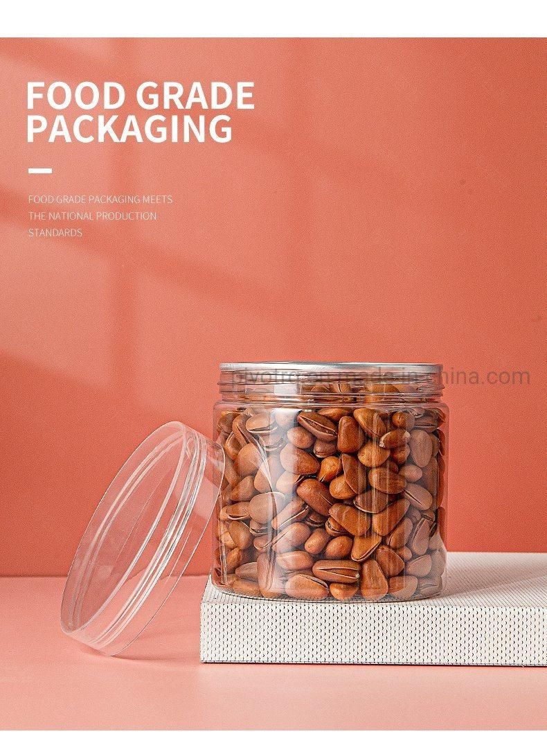 Pet Easy Open Cap Transparent Packaging Bottle Jars for Food Snacks Dry Fruits