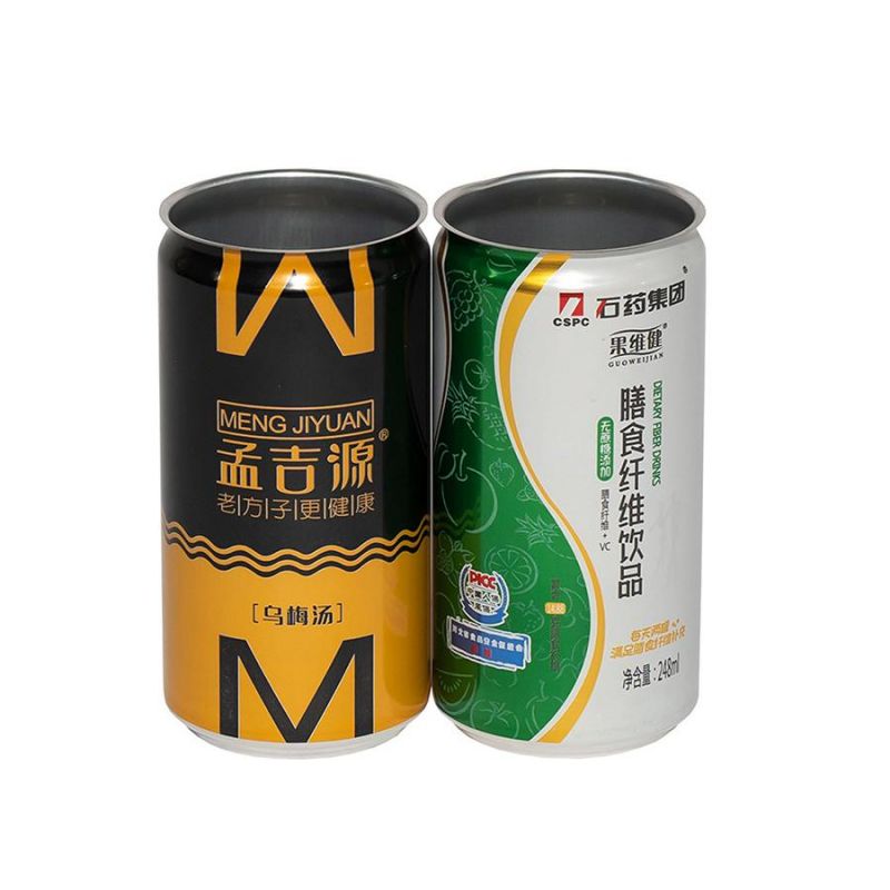 Sleek 250ml Aluminum Beverage Cans with 202 Sot Can Ends