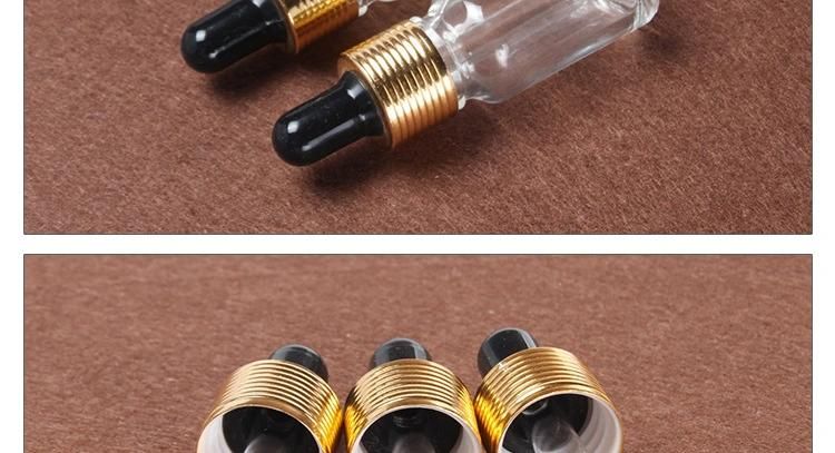 Cosmetic Glass Bottle Brown Glass Essential Oil Bottle Brown Glass Vinyl Gold Ring Dropper Bottle Packaging Bottle