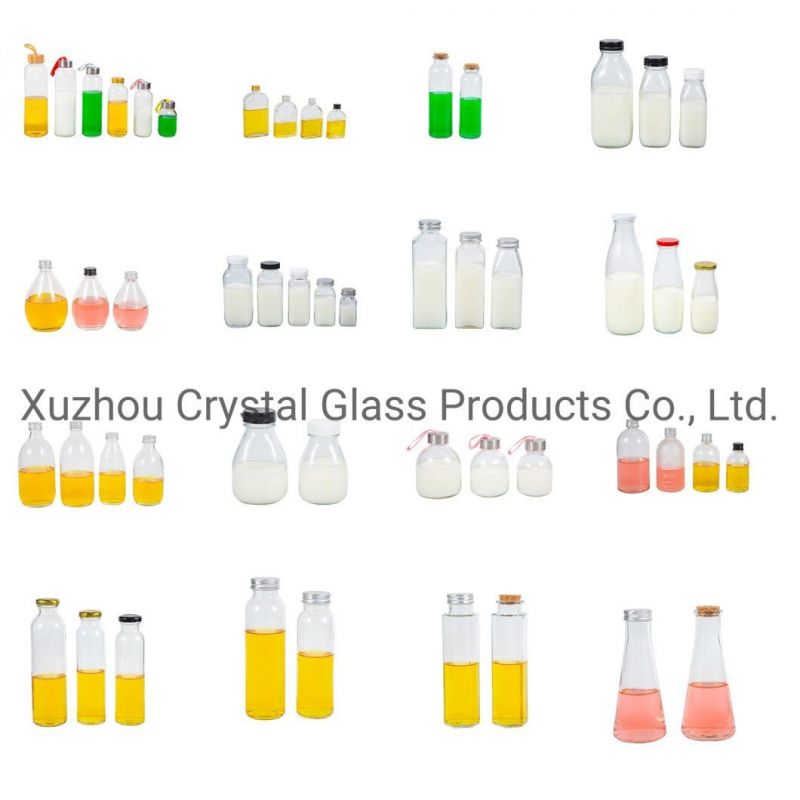 330ml Empty Clear Juice Glass Bottle with Metal Lid