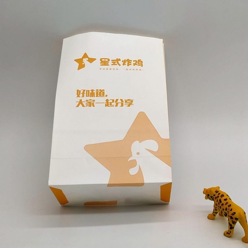 Hot Sale Grease Proof Coated Food Kraft Paper Bag for Fried Food/Compostable Bag