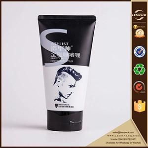 Diameter55 Black Flip Cap Large PE Tube for Man Hair Care Gel in Frosted Surface