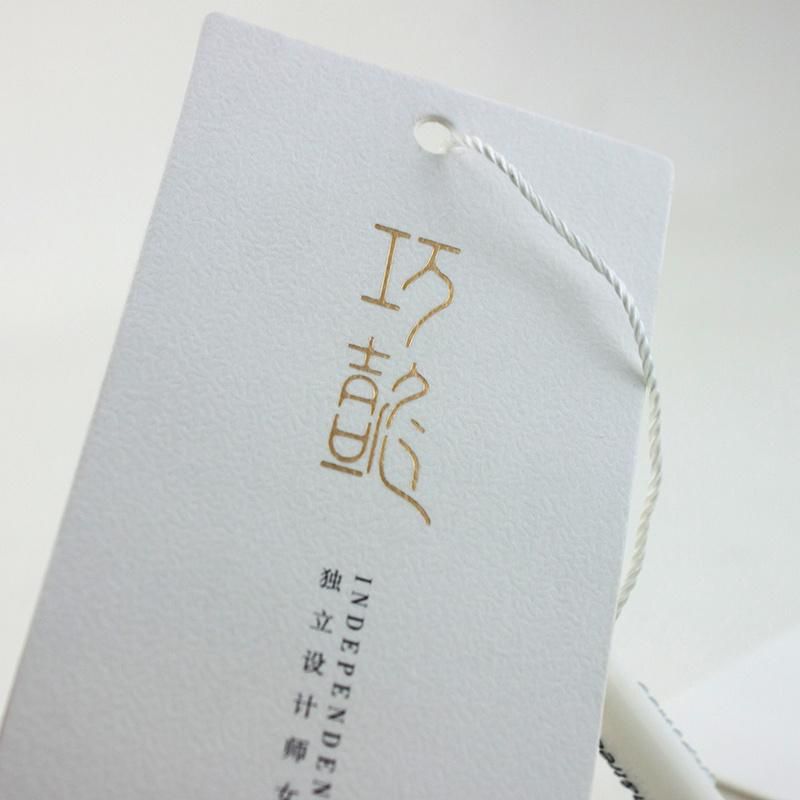 High Quality Golden Hot Stamping Printed Offset Paper 4*9cm Hang Tag