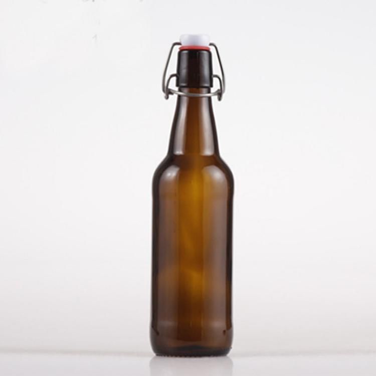 Amber Colured Empty Enzymes Beverage Juice 500ml Beer Glass Swing Top Glass Bottle