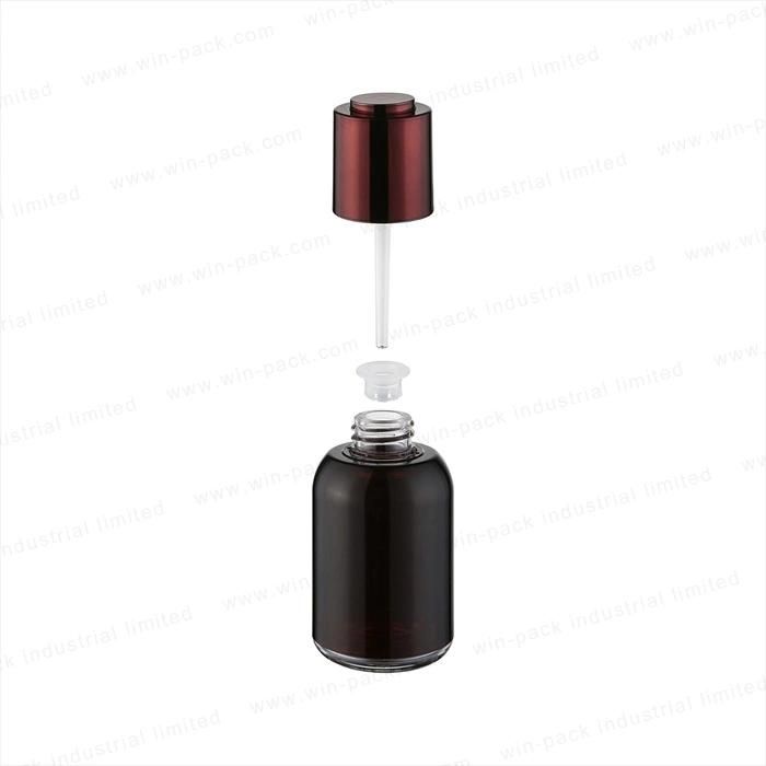 Win-Pack High Quality Essential Oil Press Dorpper Acrylic Bottle with Dark Amber Skin Care Countainer Packaging