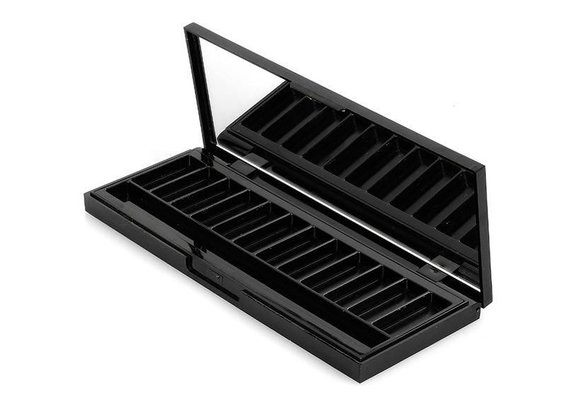 12 Hole 12 Color Black Flat Enpty Plastic Case for Eyeshadow Palette