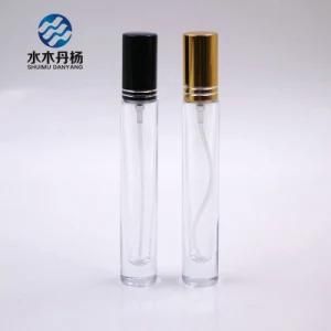 Eco-Friendly 10ml Long Round Perfume Bottle Clear Perfume Glass Bottle with Sprayer