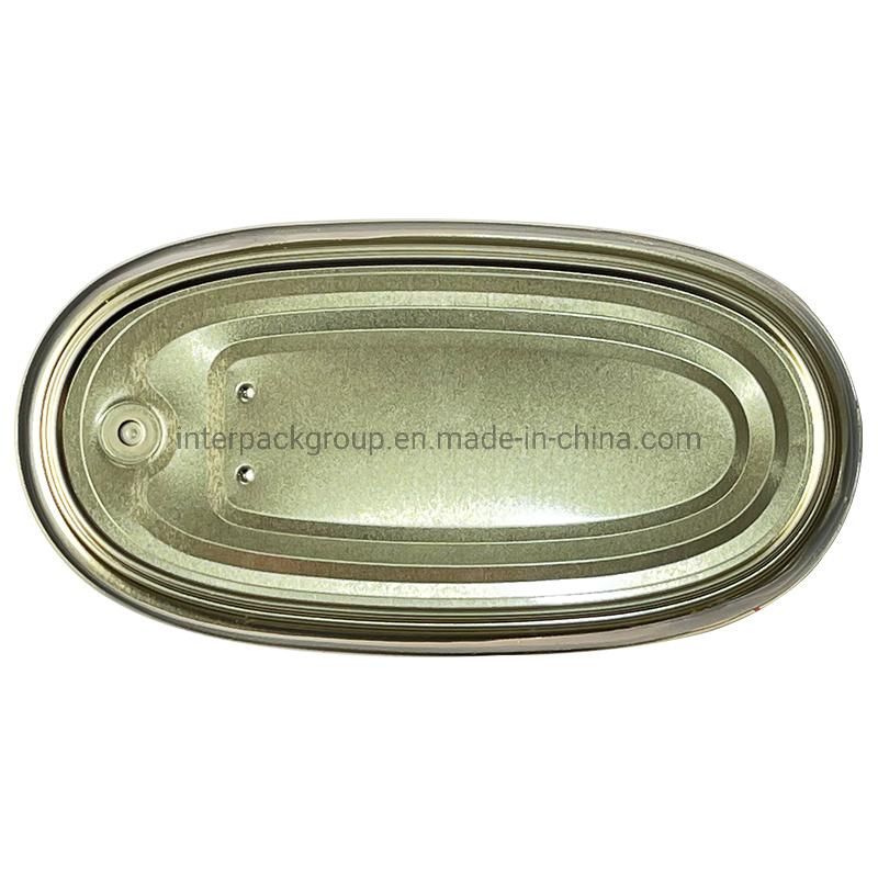 501# Normal Top Golden Oval Lid for 2 Piece Sardine Food Can