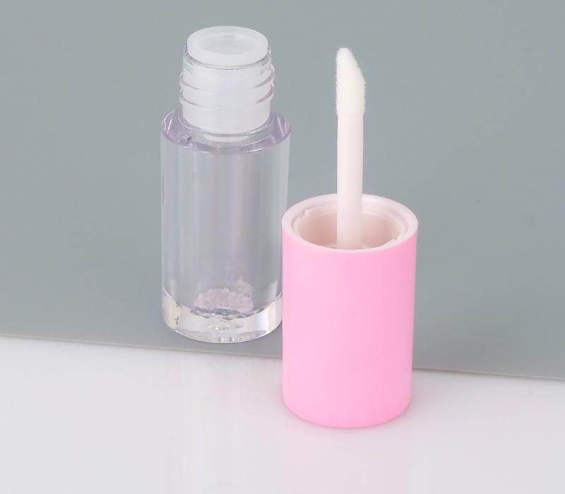 Portable 3ml Cute Pink Top Transparent Tubes Clear Plastic Lip Gloss Packaging Lip Gloss Tubes Pink Lip Gloss Tube with Pink Wands