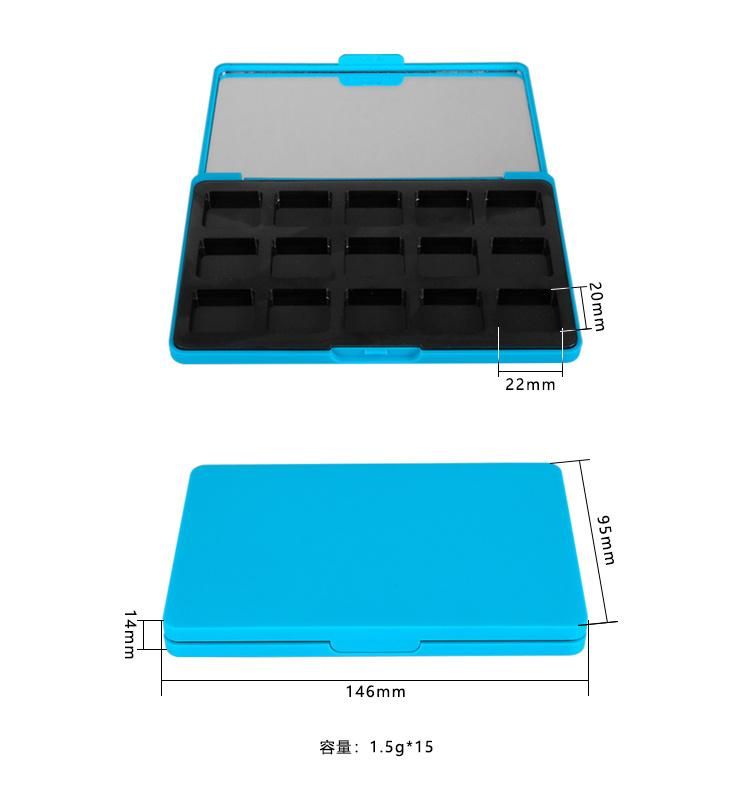 Factory Supply Custom Logo Empty Eye Shadow Cosmetic Tin Case with Plastic Palette