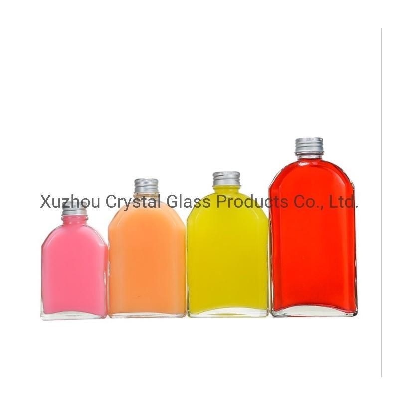 500 Ml Flat Water Milk Tea Juice Beverage Whiskey Glass Bottle with Screw Cap