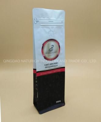 8 Side Quad Seal Bottom Gusset Box Pouch Coffee Bag with Zipper 454G/1lb Coffee Bag