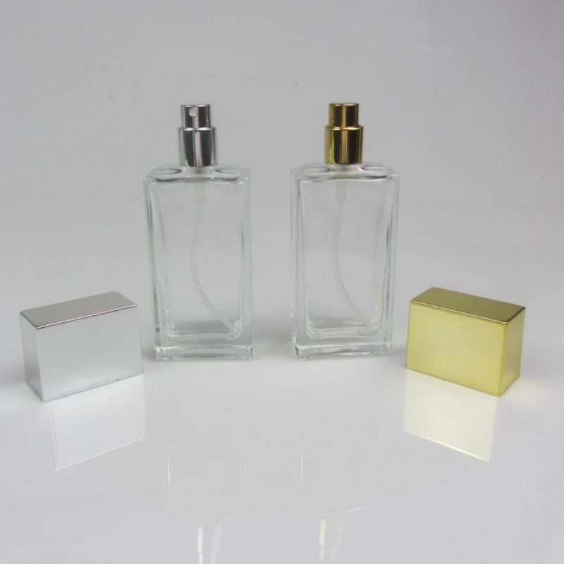 Transparent Rectangular Perfume Glass Spray Bottle