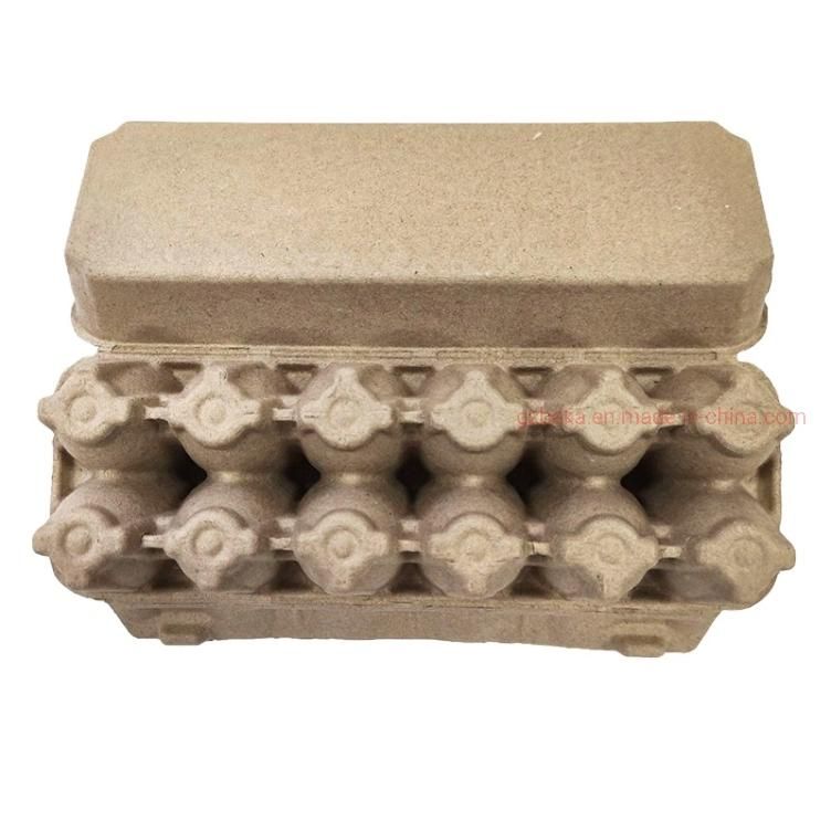 Wholesale Biodegradable Pulp Egg Tray with 12 Holes Brown Corrugated 1 Dozen Pulp Egg Carton