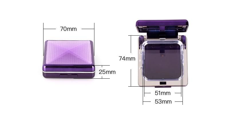 High-Grade Fashionable Square Colorful Printing Cosmetic Packaging Compact Powder Case Foundation Case