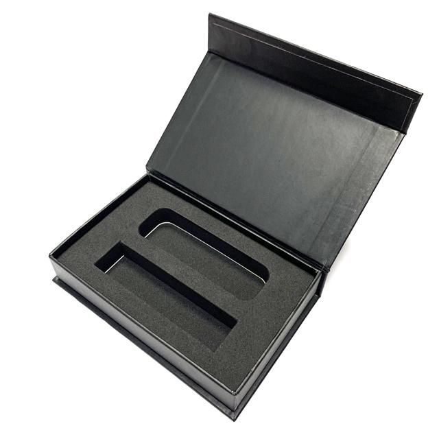 Custom New Design Printing Black Magnetic Gift Box with Foam Insert