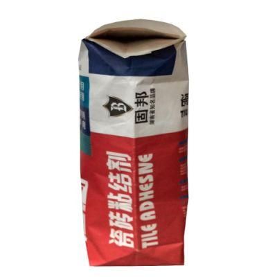 Customized 20 Kg 25 Kg Water Proof Kraft Paper Cement Packing Bag for Tile Adhesive