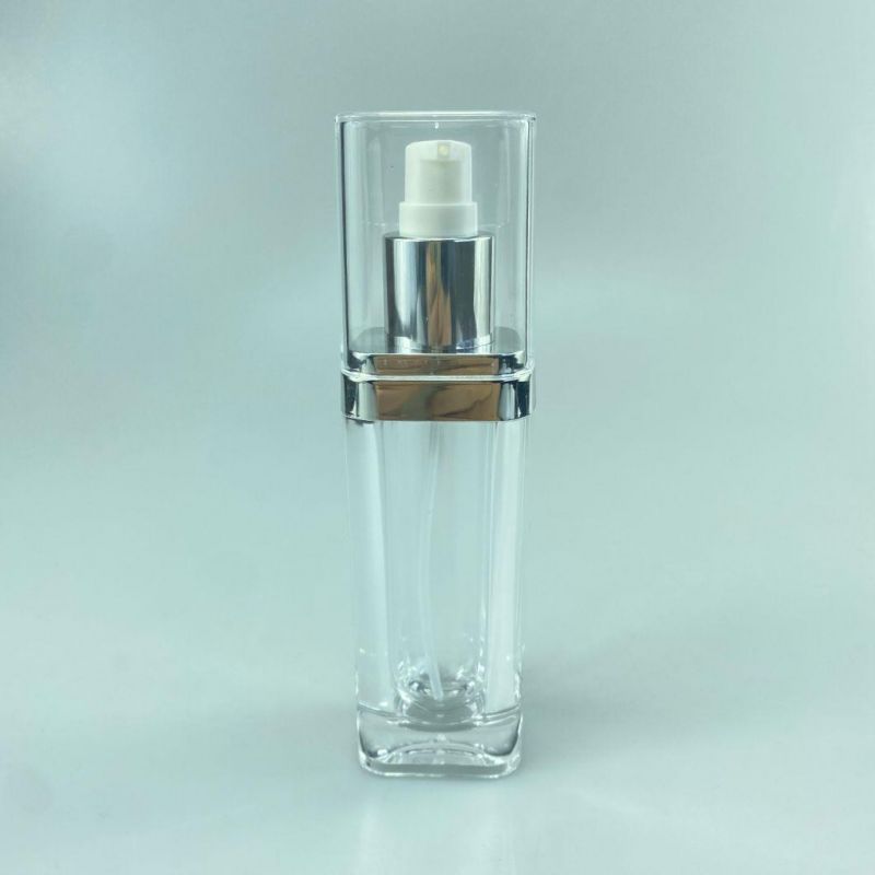 Rectangular Acrylic Emulsion Bottle Foundation Liquid Bottle Essence Milk Bottle 30-50ml