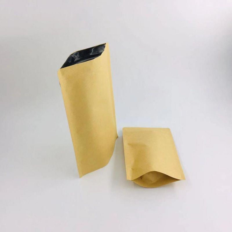 500g Square Bottom White Kraft Paper Bag with Ziplock