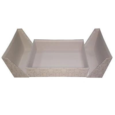 White Recycled Paper Cardboard Carton Packing Box with Simple Decoration