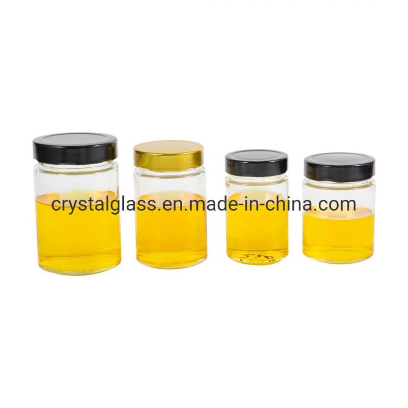 Hexagon Jam Honey Glass Jar with Deep Cap 180ml 280ml 380ml