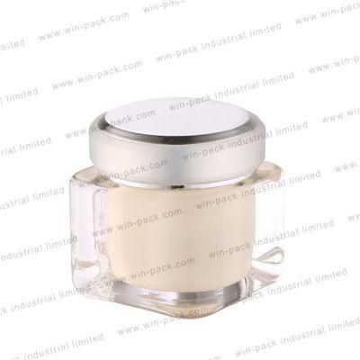 Winpack Fancy Empty Acrylic 5g 30g 50g Cream Jar with Shiny Silver Cap