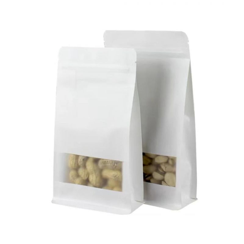 White Kraft Packing Bag for Food Kraft Paper Packing Bag