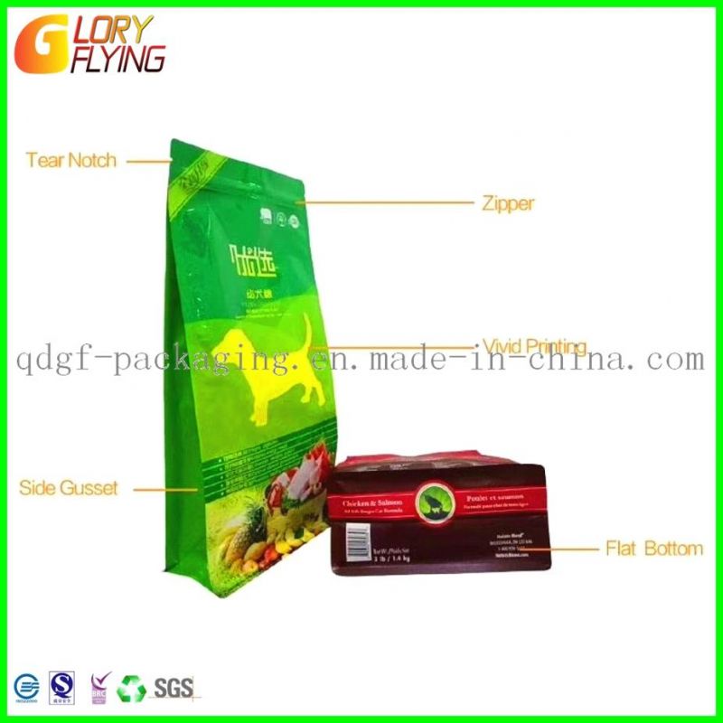 Flat Bottom Dog Food Bag Zipper Bag Plastic Packaging Bag