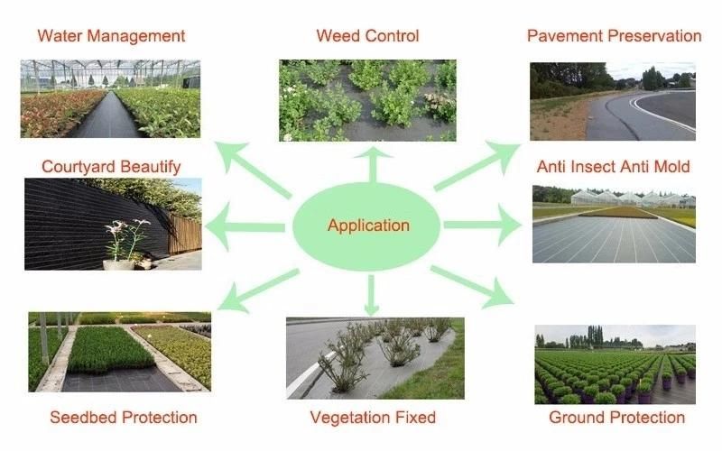 Polypropylene Fabric Woven PP Black Weed Mat Ground Cover