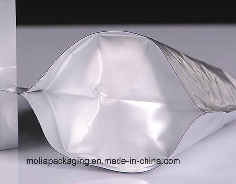 Glossy Holographic Composite Stand up Clear Front Laser Film Plastic Food Packaging Bag with Zipper