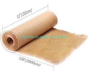 12&quot;X128&prime; Honeycomb Cushioning Wrap Perforated-Packing 1 Rolls 128 FT Honeycomb Wrap Roll with 20 Fragile Sticker Labels Packing Honeycomb Wrap