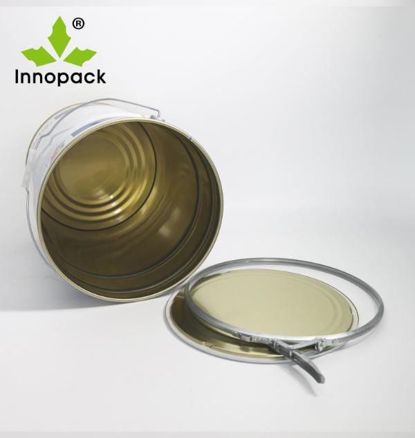 Paint Tin Bucket Sizes 20 Liter Metal Pail with Lock Ring Lid and Metal Handle