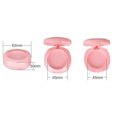 Cute Small Pink Portable Face Powder Packaging Compact Powder Case Square Compact Powder Empty Package Poudre Compacte Packaging