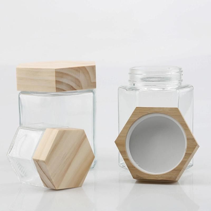 Recycle 70ml 180ml 280ml 4oz Storage Food Honey Cosmetic Cream Jar Packaging Glass Clear Frosted Jars with Bamboo Lid