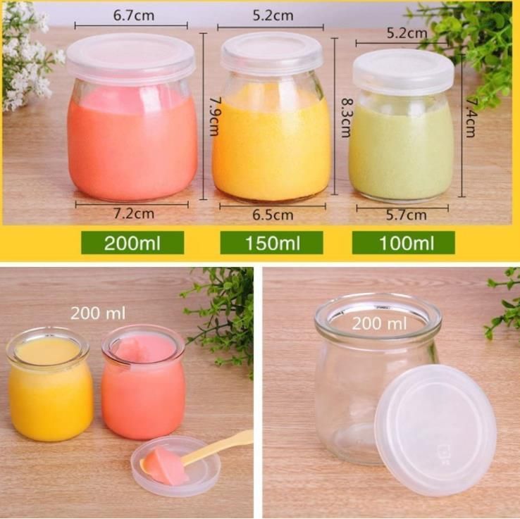 150ml Glass Pudding Yogurt Jar with Plastic Cap