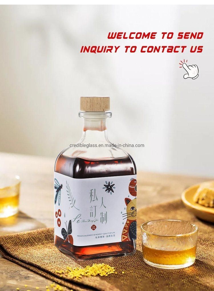 100ml 250ml 300ml 500ml Credible Customized Juice Milk Beverage Coffee Wine Mineral Drinking Glass Bottle