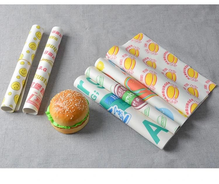 Custom Greaseproof Liner Hamburger Wax Wrapper Sandwich Food Wrapping Paper