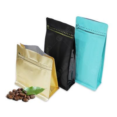 Green Products for The Environment Compositable Box Bottom Kraft Paper Coffee Bag with Zipper