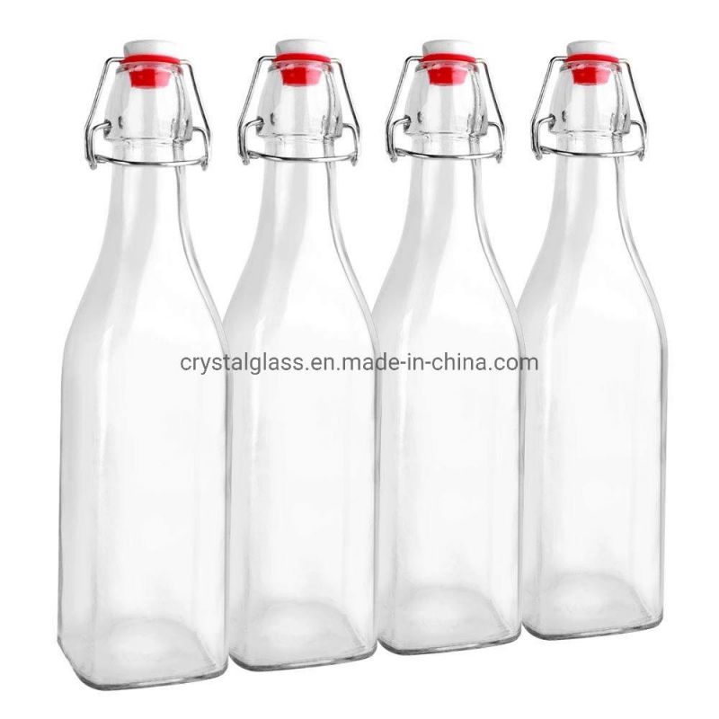 500ml Swing Top Airtight Sealed Glass Bottles with Buckles Lid for Oil Wine Vinegar