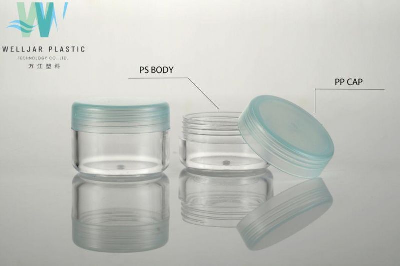 Cosmetic Jar 10g PS Plastic Cream Jar with PP Cap